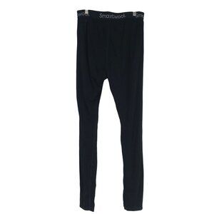 SMARTWOOL - -MEN'S LARGE -BLACK MERINO WOOL BLEND BASE LAYER PANTS